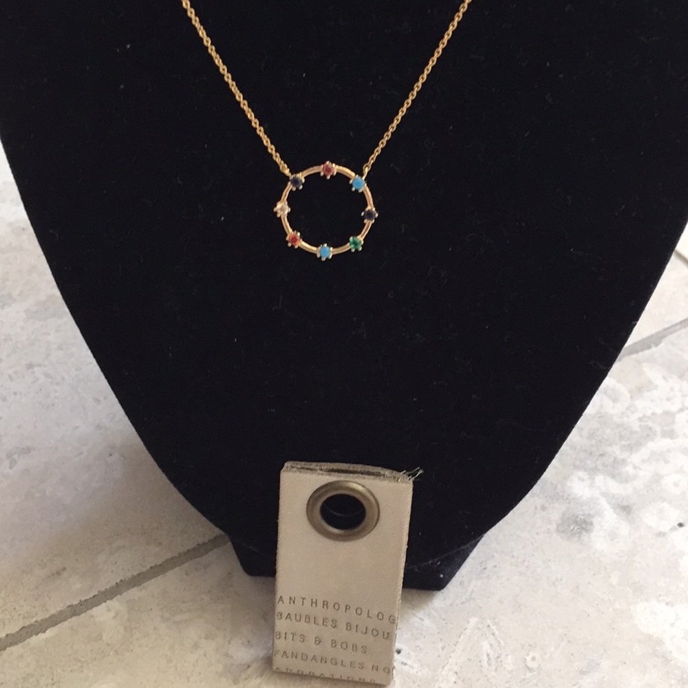 BRAND NEW GOLD ANTHROPOLOGY RHINE STONE NECKLACE